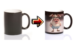 Zaubertasse Schweinchen Brille