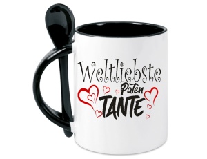 Tasse Weltliebste Patentante - mit Löffel