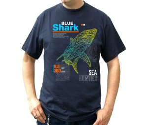 T-Shirt Blue Shark Sea Hunter