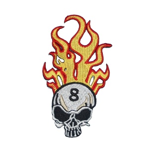 Aufnäher Feuer Skull Rockabilly 8