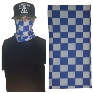 Bandana Multifunktionstuch Checker blau weiss