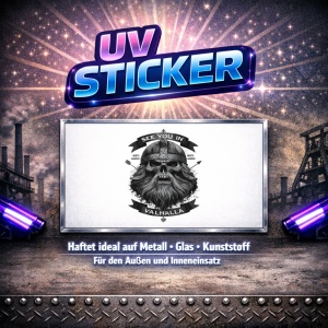 Aufkleber UV Wikinger See you in Valhalla