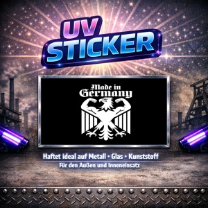 Aufkleber UV Made in Germany